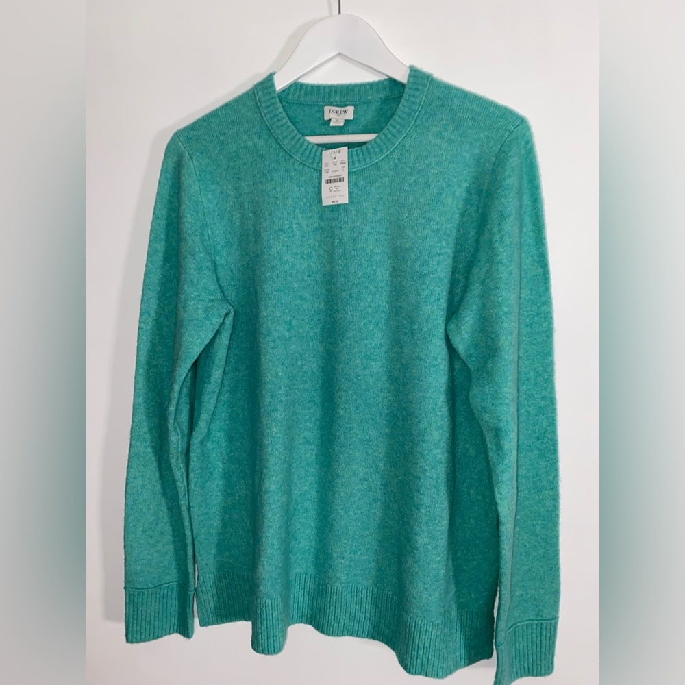 NWT J. Crew Re-Imagined Crewneck Sweater Seafoam Green Size L Large NEW Gorgeous